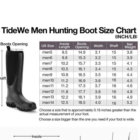 TIDEWE Rubber Boots for Men Multi-Season, Waterproof Rain Boots with Steel Shank - Picture 5 of 12